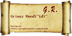 Griesz Renátó névjegykártya